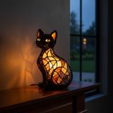 真夜中の輝く猫