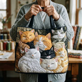 キルティングトートバッグ - 眠っている子猫たち